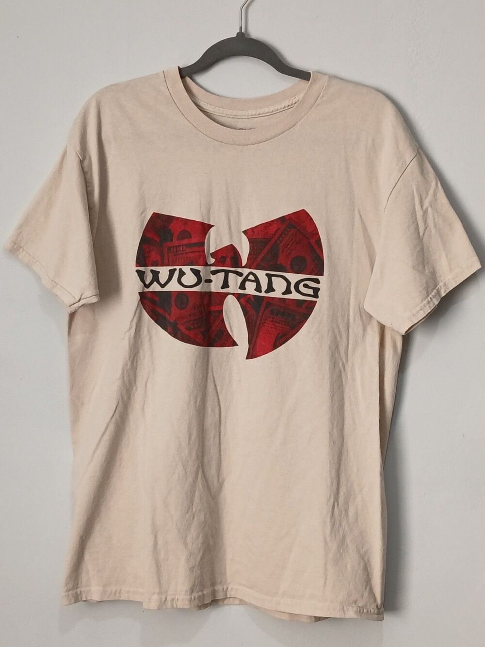 Fashion Nova Vintage Wu-Tang Graphic Tee. Tan With Red Logo. Men Size Medium.